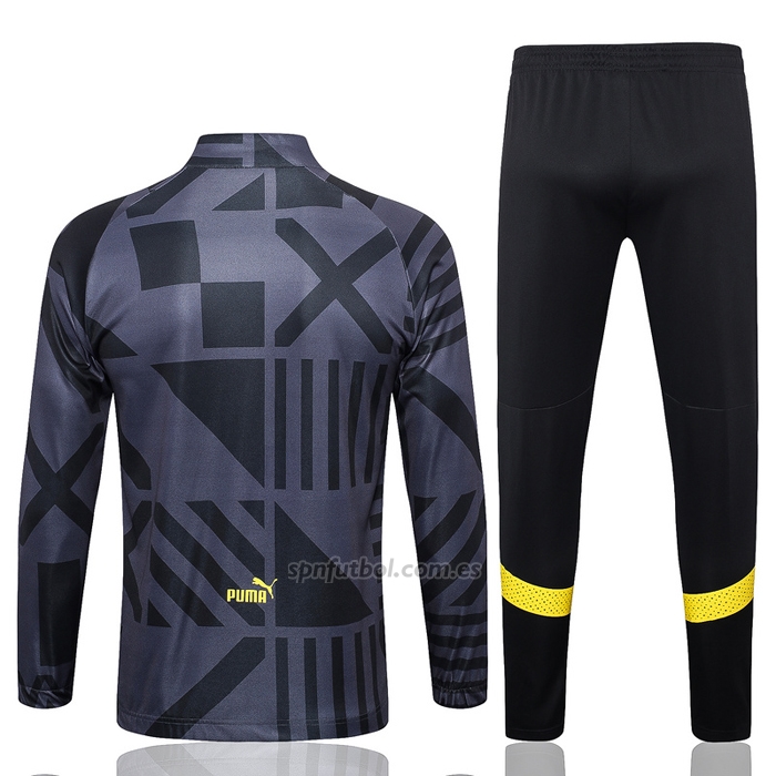 Chandal de Chaqueta del Borussia Dortmund 2022-2023 Negro y Gris